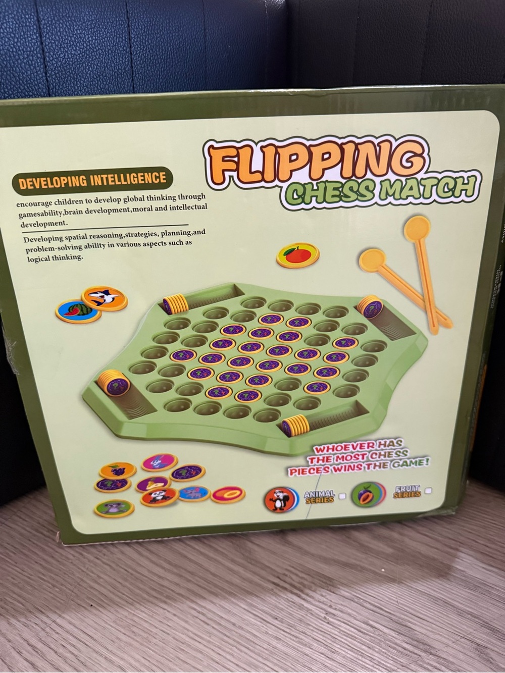 54PCS Fruit Flip Chess Memory Chess Game, Animal Flip Matching Chess Board, Memo